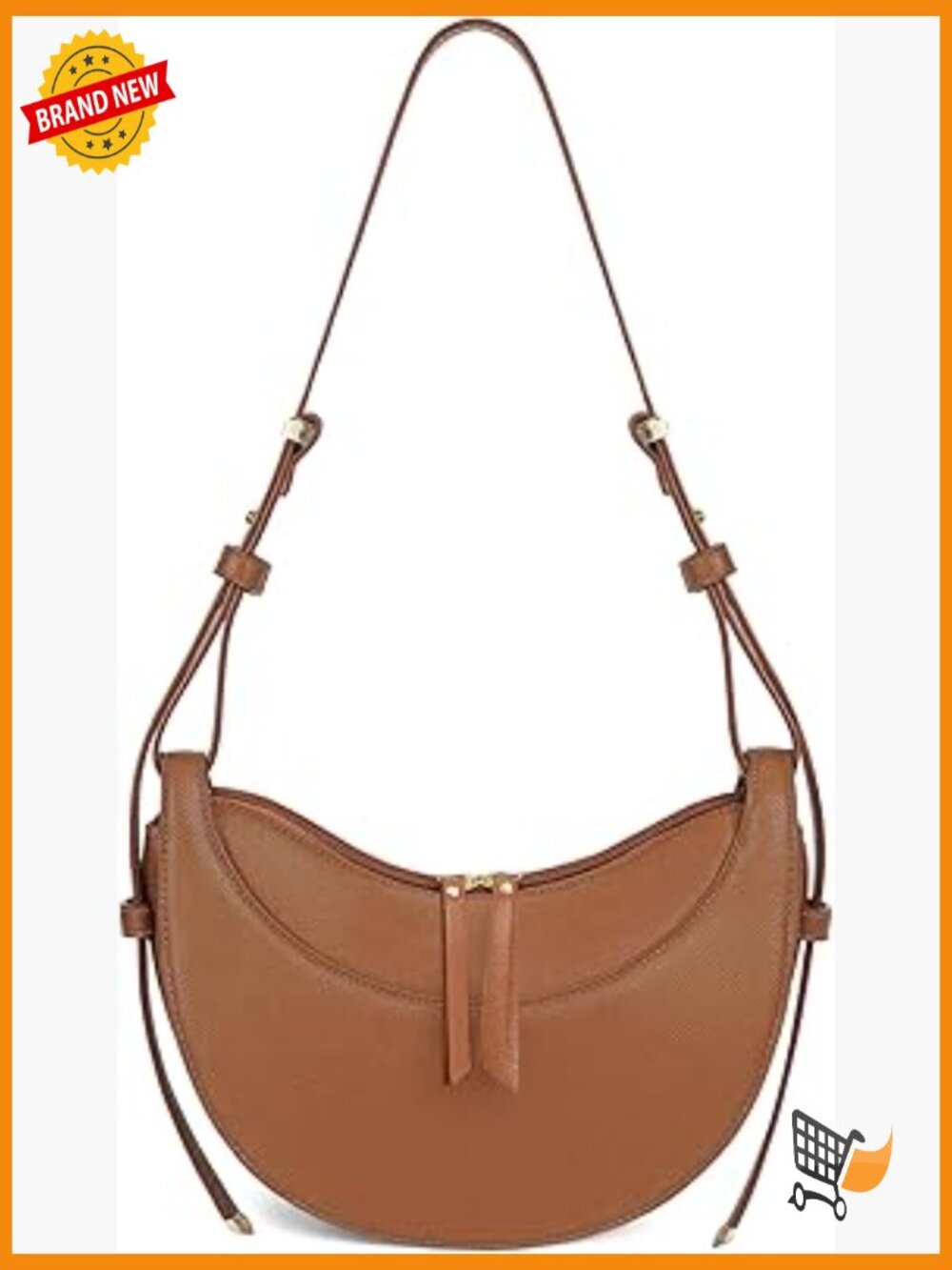 Crescent Hobo Bag, Faux Leather Crossbody Purse